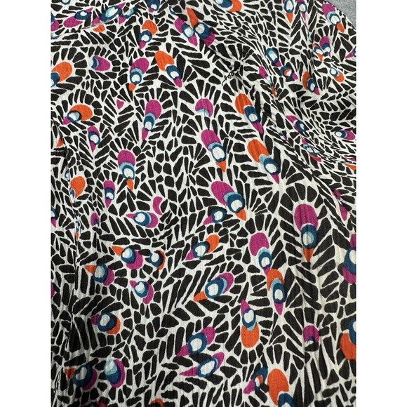 Lilly Pulitzer Multi Color 100% Silk Short Sleeve Womens Blouse Size 6 Peacock - Picture 5 of 6
